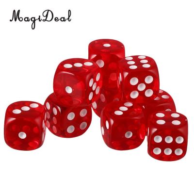 ：《》{“】= Magideal Pack Of 20 Pieces Acrylic Six Sided D6 Dice For Dungeons &amp; Dragons D&amp;D RPG Party Board Game  Supplies Toy