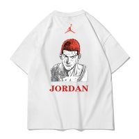 【New】S-4XL Ixaj Air Jordan joint Short Sleeve slam dunk master Sakuragi Flower Tide Map Japanese Anime Brand Loose Cotton Men