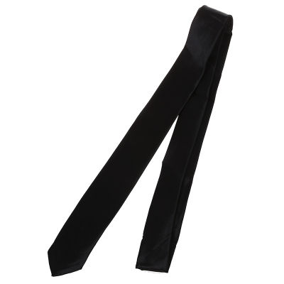 Black Polyster Skinny Neck Tie Necktie 57" for Men