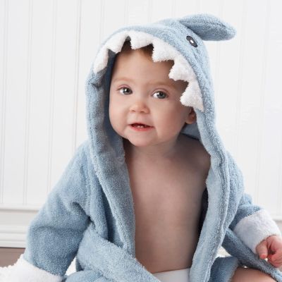 Ultra-Soft Baby Shark ผ้าเช็ดตัว Robe สัตว์การสร้างผ้าฝ้ายการ์ตูนเสื้อคลุมอาบน้ำสำหรับเด็ก2-6ปีชุดนอนชุดนอน