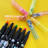 6Pcs/set Cute Star Stamp Highlighter Color Marker DIY Hand Account Pen Office Stationery Student School Supplies Child Gift-Yuerek