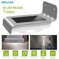 SOLLED 16 Led Motion Sensor พลังงานแสงอาทิตย์ไฟสภาพอากาศผนังรั้วเมาโคมไฟสำหรับกลางแจ้งสวนสนามหญ้าลาน P Athway