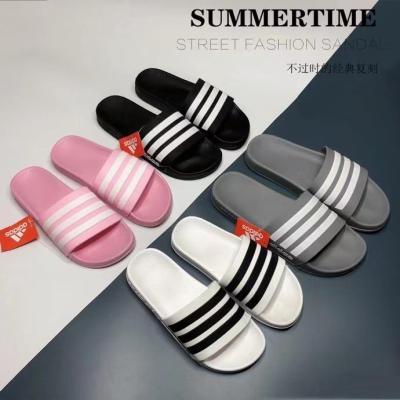 （A So Cute）♦พะภาพ36-44คู่รองเท้าแตะ Flip Flops ชายและหญิงภาพนิ่งลายทางขาวดำอ่อนรองเท้าหน้าร้อนลำลองอีวา