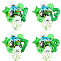 【DT】hot！ 1 Set Tractor Digital Balloons Construction Car Foil Boys Gifts Birthday Kids Supplies