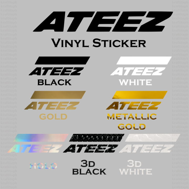 kraftitaph Ateez Logo Vinyl Stickers | Kpop Atiny | Waterproof ...