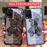 เคส Vivo Y21T เคส Vivo Y73 เคส Vivo Y33S V21 5G V21E หรูหรากันกระแทกกรณีหมีและ Drop-Proof โทรศัพท์กรณี2021 Street แฟชั่นหมี Vivo Y73กรณี