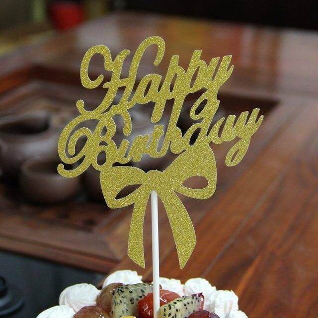 Cake Topper Happy Birthday Huruf Latin Pita Warna Gold | Lazada Indonesia