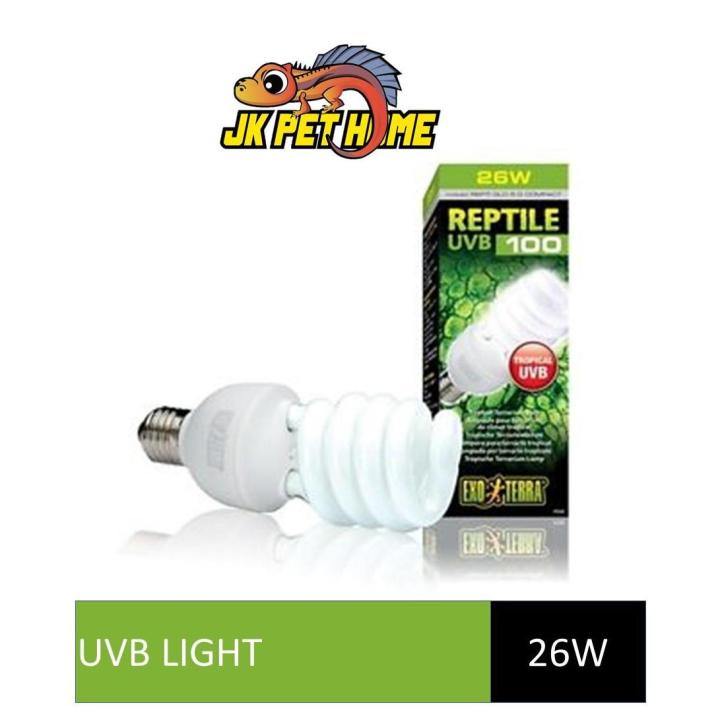 Exo Terra Reptile UVB 100 26W Compact Fluor Bulb pt-2187, Repti-Glo (1  UNIT) - JKPETHOME | Lazada