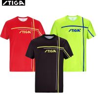 New Arrival Stiga Table Tennis Clothes Sportswear Quick Dry Short Sleeve Men Women Ping Pong Shirt Badminton Sport Jerseys