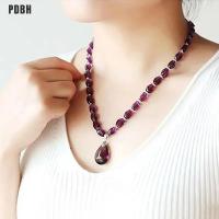 PDBH สร้อยคอพลอยสีม่วง,สร้อยข้อมือคริสตัลตกแต่งคริสตัลเครื่องประดับหินดิบ