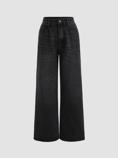 Cider Denim Solid Wide Leg Jeans Lazada.co.th