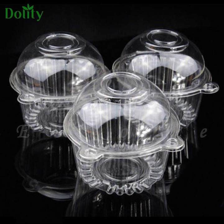 100pcs Plastic Cupcake Case Disposable Cupcake Boxes Muffin