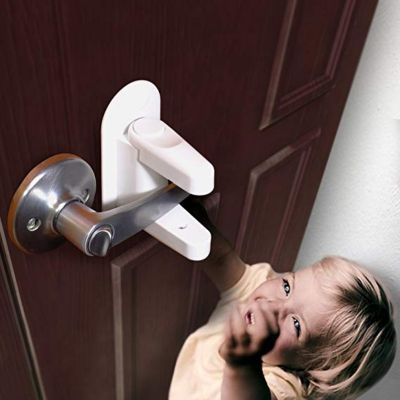 【cw】 Door Lever Lock Baby and Child Proof Safety Handle Self-Adhesive Candados De Seguridad Bwdroom ！
