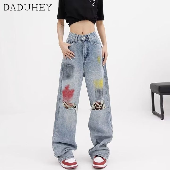 daduhey-womens-american-style-retro-summer-new-jeans-casual-fashion-brand-pants-ripped-loose-straight-pants