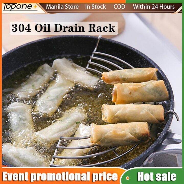 Kitchen Frying Oil Drain Rack 304 Steel Semicircular Filter Cooking