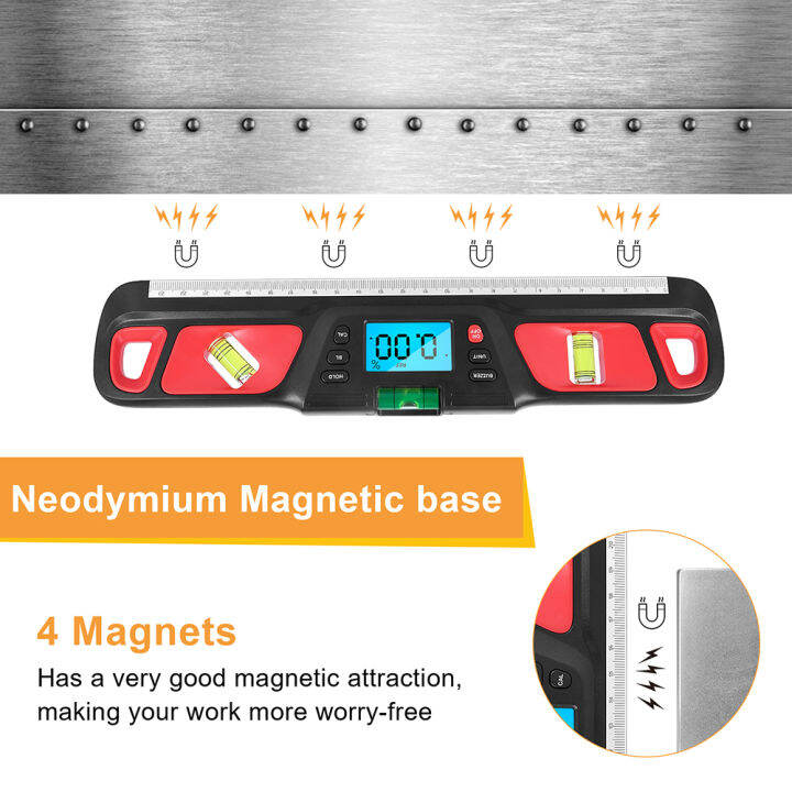 400มิลลิเมตรระดับดิจิตอล-inclinometer-360องศาอิเล็กทรอนิกส์ดิจิตอลไม้โปรแทรกเตอร์ป้องกันการล่มสลายสำหรับรถไฟอนุรักษ์น้ำชีววิทยา