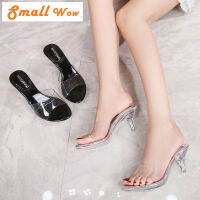 Small Wow New Arrival June 2023 Women Open Toe PVC Korean Heeled Sandals Casual Stiletto Heel Slip-on