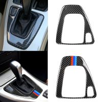 Auto Interior Carbon Fiber Gear Shift Panel Cover Trim Car Stickers Decoration Decal For BMW E90 E92 E93 3 Series 2005-2012 New