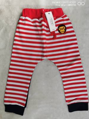 Babycity : กางเกงเอวยืด ลาย monkey สีขาวแดง&nbsp; size 95(2-3y)