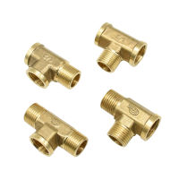 ท่อประปาทองเหลืองชาย12 Tee Connector ทองแดง T-Shape Fitting 3 Way Tube Adapter Tap 1Pcs