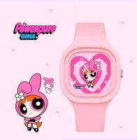 นาฬิกาข้อมือซิลิโคนอ่อนนุ่ม  Powerpuff Girls  ปรับความยาวได้ เหมาะทั้งเด็กและผู้ใหญ่ หน้าปัดขนาด 4.5×4.5 cm