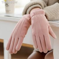 【hot】❀∋◑  Suede Gloves Thicken Warm Windproof Outdoor Female