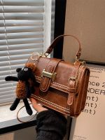 LASGO Retro small bag new trendy fashion high-level messenger bag autumn and winter shoulder bag all-match portable small square bag 【QYUE】