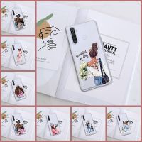 Phone Case For Oppo Realme 5 6 X50 X2 Pro Soft Fashion Black Baby Mom Girl Back Cover For Realme C3 X3 Xt C11 6i X Silicone TPU Electrical Connectors