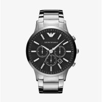 นาฬิกาข้อมือผู้ชาย Emporio Armani Sportivo Chronograph Black Dial - Silver AR2460