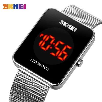 SKMEI Top nd Luxury Stainless Steel Strap Sport Watches Mens LED Light Digital Wristwatch Waterproof Clock reloj hombre 1900