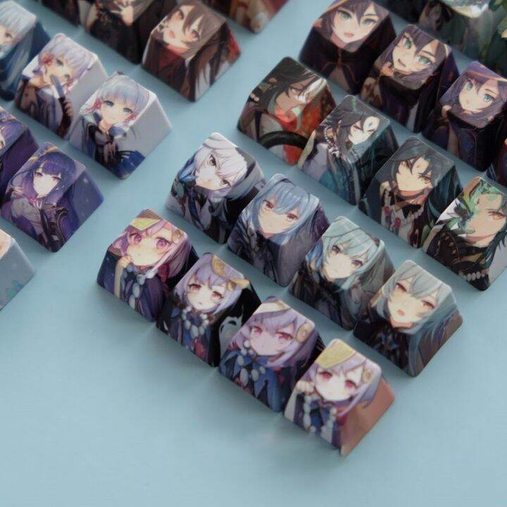 4คีย์-r4-oem-ปุ่มกด-pbt-nbsp-อนิเมะคีย์บอร์ดแบบกลไก-genshin-impact-hutao-keklee-dye-subbed-teclado-gamer-cap