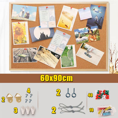 กระดานไม้ก๊อก กระดาน กระดานไม้ก๊อก บอร์ดติดประกาศ กระดานไม้ก๊อก กระดาน Memo ขอบไม้ขนาด 60x90 cm.Cork Board - ขอบสีธรรมชาติ