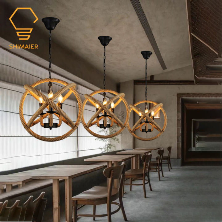 Pendant Light American Village Round Ring Chandelier Simple Creative ...