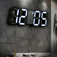 Wall Clock Digital Alarm Modern Kitchen Electronic Smart 3D USB Power Supply LED Time Date Temperature Display Desktop Bedroom