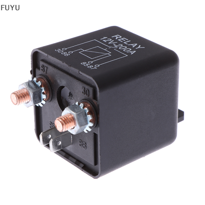 fuyu-รีเลย์เครื่องกว้านสำหรับรถยนต์รถตู้เรือ4ขา12v-200แอมป์สำหรับงานหนัก