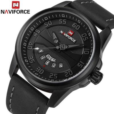ใหม่ Naviforce Elite แบรนด์ S นาฬิกาหนังนาฬิกาควอตซ์จำลองวันที่ผู้ชายกันน้ำนาฬิกากีฬานาฬิกาสำหรับผู้ชายแฟชั่น
