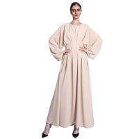 ผู้หญิง Eid Ramadan Maxi ยาว Batwing พัฟแขนหลวม Abaya Kaftan Robe สูงเอว A-Line Flared อิสลามชุด