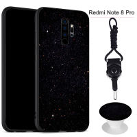 มาใหม่ล่าสุดสำหรับXiaomi Redmi Note 8 ProเคสสำหรับXiaomiซิลิคอนนุ่มกรณีที่มีรูปแบบเดียวกันถุงลมนิรภัยขาตั้งโทรศัพท์และเชือก