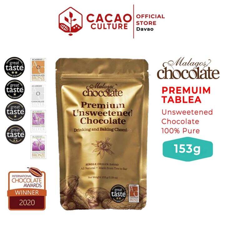 Malagos Chocolate - 100 Premium Unsweetened Chocolate (Tablea) 153g ...