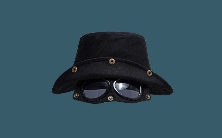 topshop29-หมวกกันแดด-หมวกบัคเก็ต-หมวกทรงแบนปีกกว้าง-มีแว่นตา