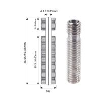 【✆HOT】 BDGB MALL Mega 4/3/2/1ชิ้น MK8ความร้อน-Break คอสแตนเลส26มม. M6เกลียวเต็มสำหรับ1.75มม. 3มม. เครื่องพิมพ์เส้นใย3D