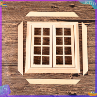 ? JCTTTY ? 1:12 dollhouse Miniature door window 16กริดสแควร์ Windows Model Home Decor