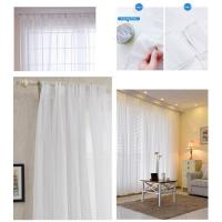 Solid White Yarn Curtain Window Tulle Curtains for Living Room