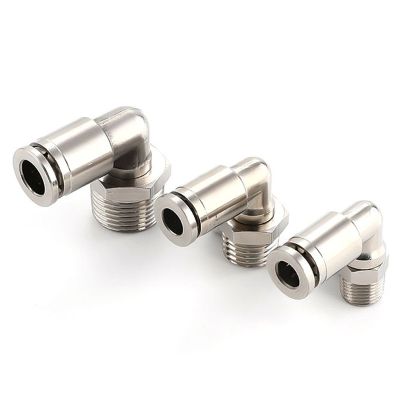 PL brass nickel-plated metal pneumatic connector 1/8 1/4 quot;3/8 1/2 external thread hose air compressor high pressure connector