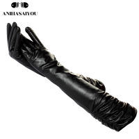 2020 Best-selling female long leather gloves,sheepskin womens long gloves,Dark gray Winter long leather gloves women - 2081C