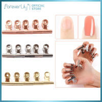 foreverlily 5Pcs/set Fiberglass Extension Clips Nail Extension Pinching Tool Stainless Steel Acrylic Nail Clips Fiber Glass For Nails