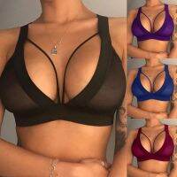 【CW】 Sexy Hollow Out Triangle Bra Bralette See Throug Exposure proof Solid Fitness Yoga Sports Vest Every Day Underwear Lingerie