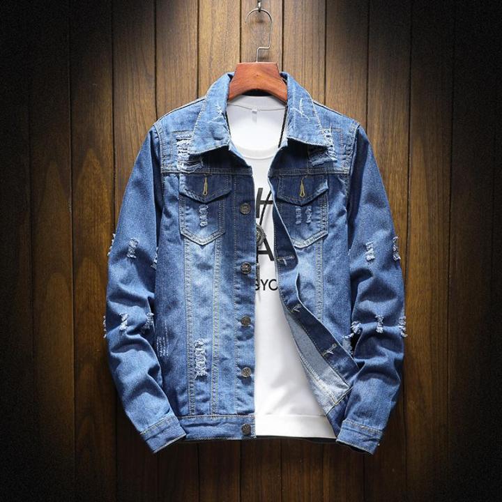 Mens on sale denim parka