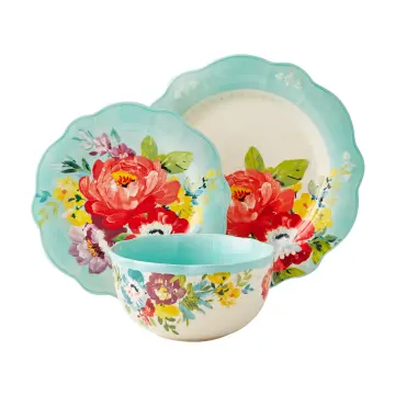 The Pioneer Woman Floral 13-Ounce Assorted Color Casseroles with Lid, Set  of 4