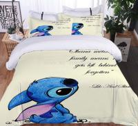 Lilo Stitch ปลอกผ้านวมชุดเครื่องนอนอะนิเมะ3มิติน่ารัก1เด็กหญิงเด็กชายขนาดเต็มควีนไซส์เดียวผ้าห่มเตียงเด็กคลุมผ้าคลุมเตียง1